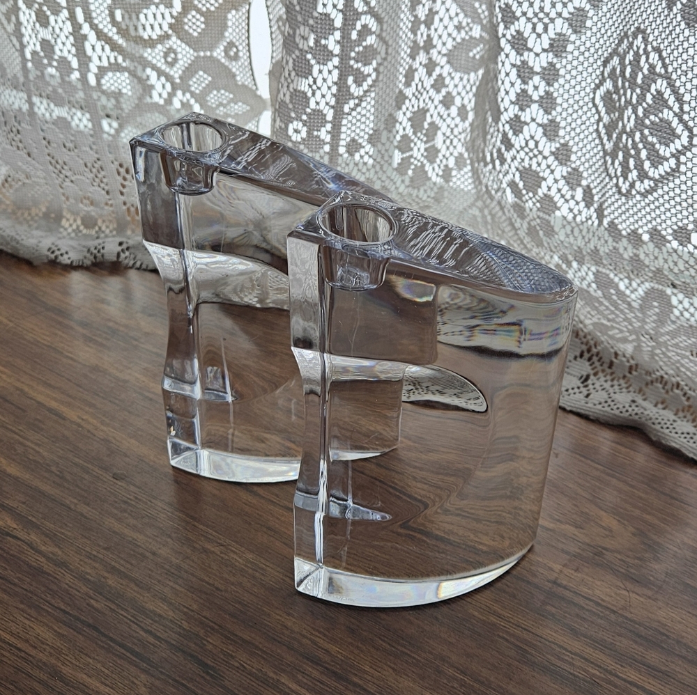 Nambe Crystal Candlestick holders